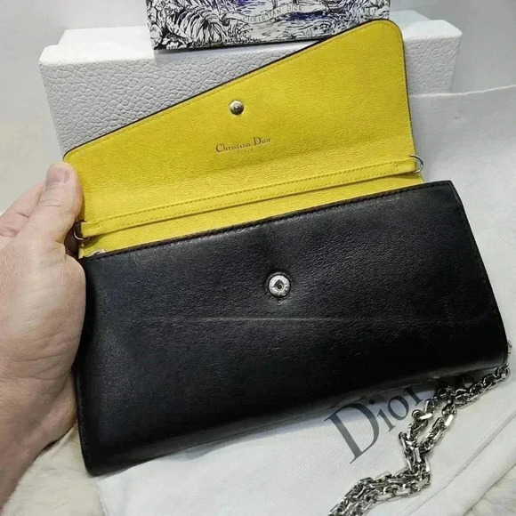 Dior Rencontre Black/Yellow Wallet-On-Chain - Picture 4 of 16